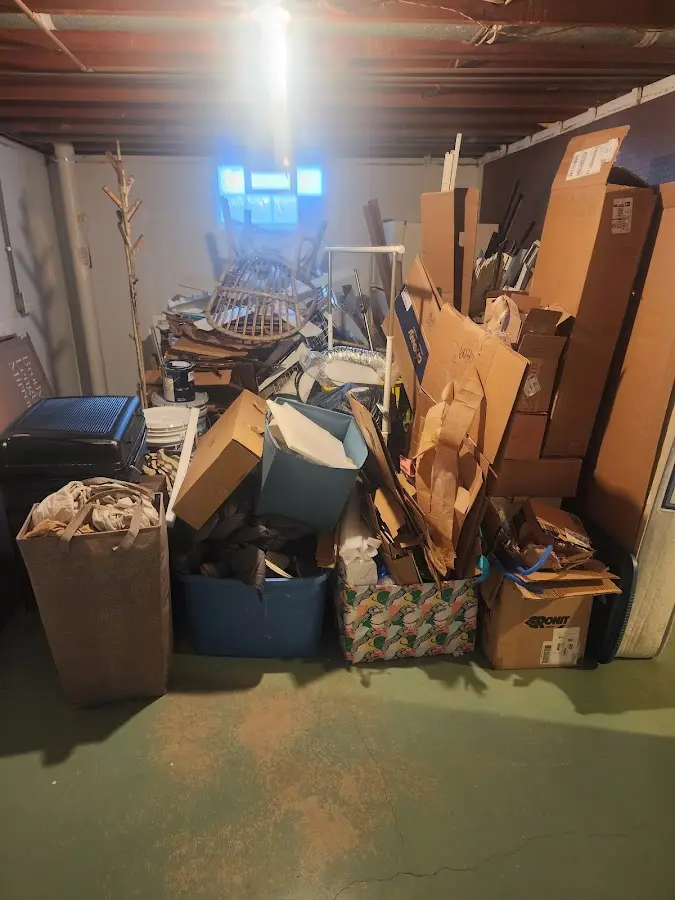 Roll-off dumpster container at job site for 20 Yard Dumpster Rental in Lithopolis